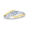Thumbnail Image 1 of Adore Round-Cut Diamond Three-Stone Swirl Engagement Ring 1 ct tw 14K Two-Tone Gold