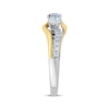 Thumbnail Image 2 of Adore Round-Cut Diamond Three-Stone Swirl Engagement Ring 1 ct tw 14K Two-Tone Gold