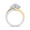 Thumbnail Image 3 of Adore Round-Cut Diamond Three-Stone Swirl Engagement Ring 1 ct tw 14K Two-Tone Gold