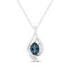 Thumbnail Image 1 of Oval-Cut Lab-Created Alexandrite & White Lab-Created Sapphire Swirl Necklace Sterling Silver 18"