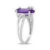 Thumbnail Image 2 of Oval-Cut Amethyst & White Lab-Created Sapphire Ring Sterling Silver