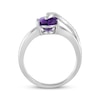 Thumbnail Image 3 of Oval-Cut Amethyst & White Lab-Created Sapphire Ring Sterling Silver