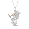Thumbnail Image 1 of Disney Treasures Dumbo Diamond & Mother-of-Pearl Necklace 1/10 ct tw Sterling Silver & 14K Rose Gold Plating 18"