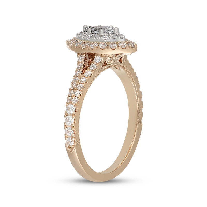 Main Image 2 of Neil Lane Marquise-Cut Diamond Double Halo Engagement Ring 7/8 ct tw 14K Two-Tone Gold