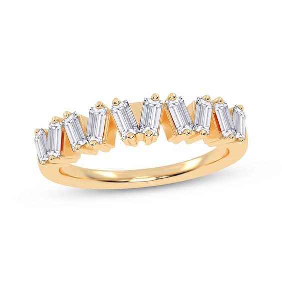 Adore Baguette-Cut Diamond Zigzag Stackable Anniversary Band 1/2 ct tw 14K Yellow Gold