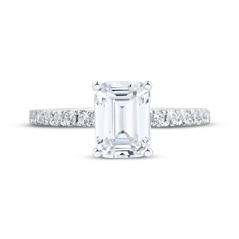 Main Image 3 of KAY Signature Collection Emerald-Cut Lab-Grown Diamond Engagement Ring 2-1/2 ct tw 14K White Gold