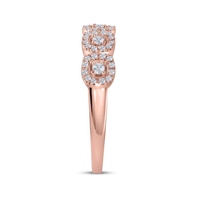 Main Image 2 of Diamond Cushion-Frame Fashion Ring 1/4 ct tw 10K Rose Gold