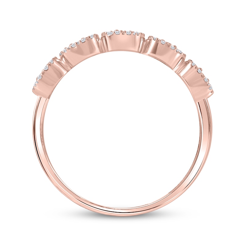 Main Image 3 of Diamond Cushion-Frame Fashion Ring 1/4 ct tw 10K Rose Gold