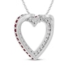 Thumbnail Image 3 of Lab-Created Ruby & White Lab-Created Sapphire Heart Necklace Sterling Silver 18"