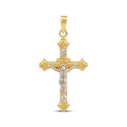 Flared Crucifix Necklace Charm 10K Yellow Gold