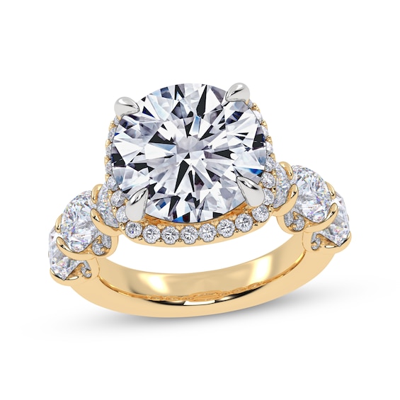 Adore Lab-Grown Diamonds Certified Round-Cut Halo Engagement Ring 9-3/8 ct tw 14K Yellow Gold