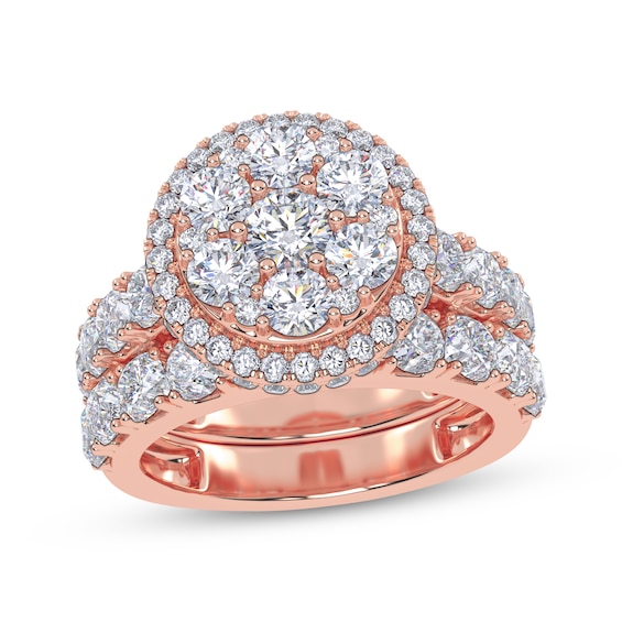 Adore Lab-Grown Diamonds Certified Round-Cut Multi-Stone Bridal Set 2 ct tw 14K Rose Gold