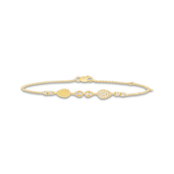 Multi-Diamond Fashion Bracelet 1/5 ct tw 10K Yellow Gold 8"