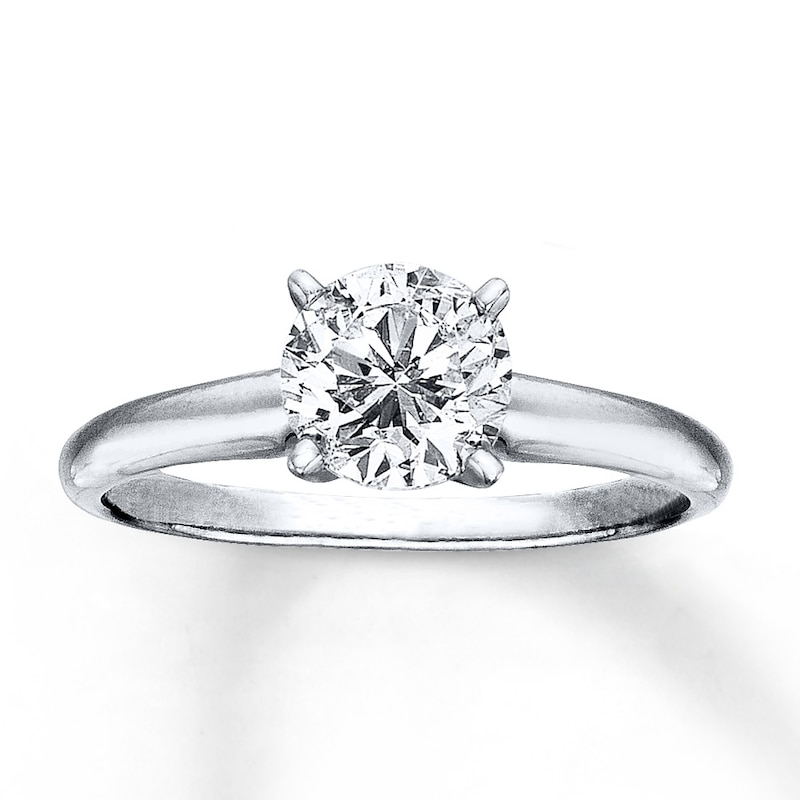 Main Image 1 of Certified Diamond Round-cut Ring 1-1/4 Carat 14K White Gold (I/I2)