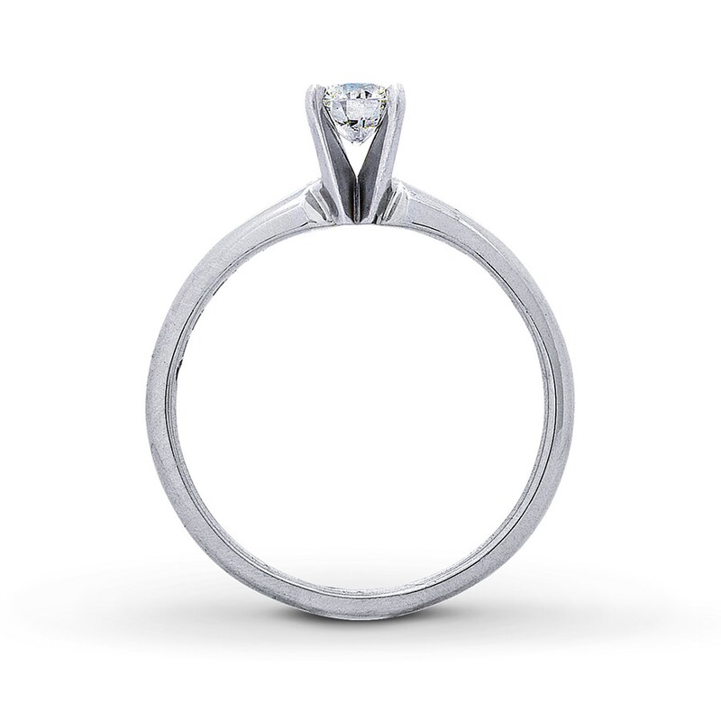 Main Image 2 of THE LEO Diamond Solitaire Ring 1/2 Carat Round-cut 14K White Gold