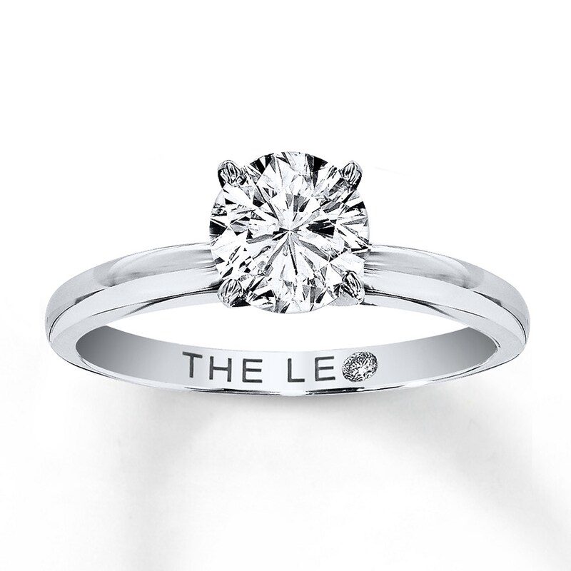 Main Image 1 of THE LEO Diamond Solitaire Ring 1 Carat Round-cut 14K White Gold