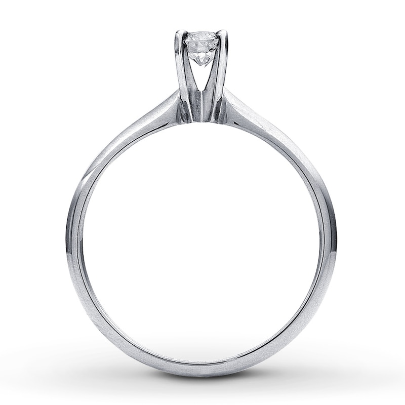 Diamond Solitaire Ring 1/5 carat Round-cut 14K White Gold (K/I2)