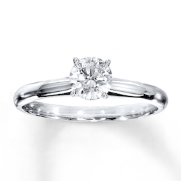 Diamond Solitaire Ring 1/2 carat Round-cut 14K White Gold
