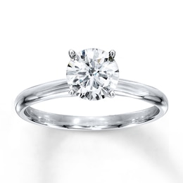 Diamond Solitaire Ring 1 carat Round-cut 14K White Gold