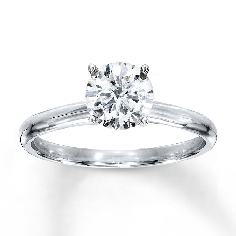 Hectare door elkaar haspelen Beschietingen Diamond Solitaire Ring 1 carat Round-cut 14K White Gold | Kay Outlet