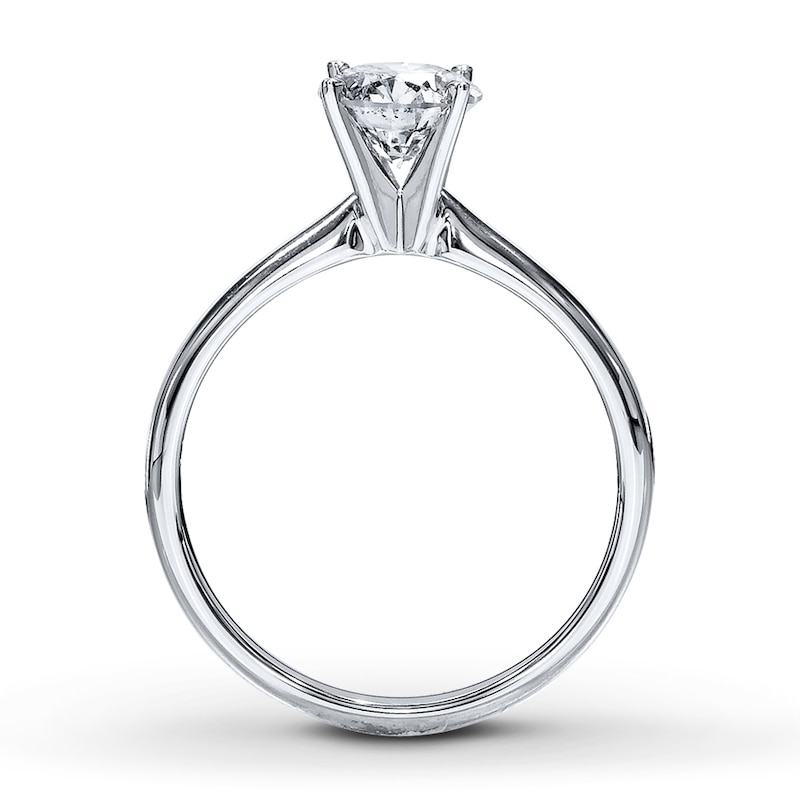 Diamond Solitaire Ring 1 carat Round-cut 14K White Gold (K/I2)
