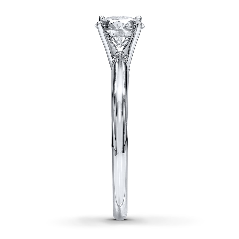 Diamond Solitaire Ring 1 carat Round-cut 14K White Gold (K/I2)