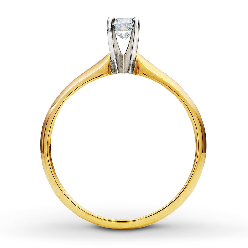 Diamond Solitaire Ring 1/4 carat Round-cut 14K Yellow Gold