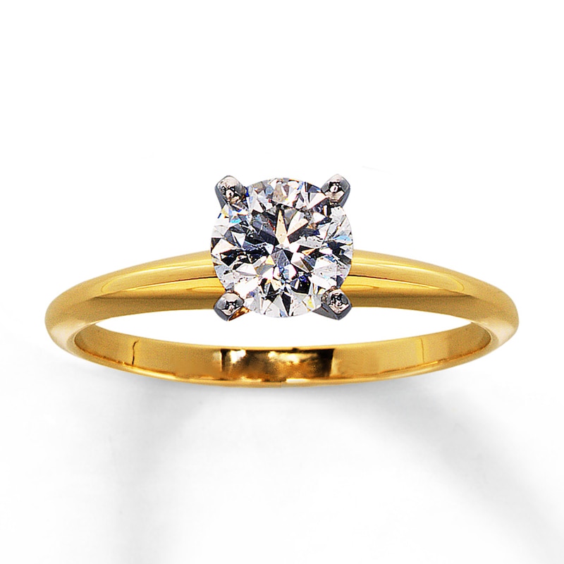 Diamond Solitaire Ring 3/4 carat Round-cut 14K Yellow Gold (K/I2)