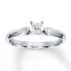 Diamond Solitaire Ring 1/4 carat Princess-cut 14K White Gold