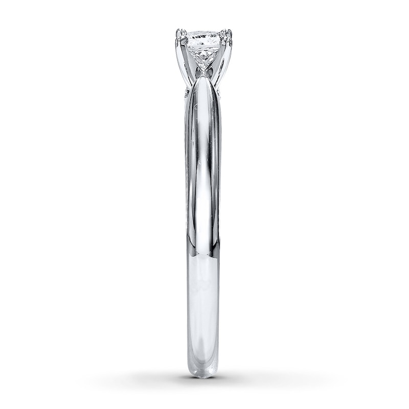 Diamond Solitaire Ring 1/4 carat Princess-cut 14K White Gold