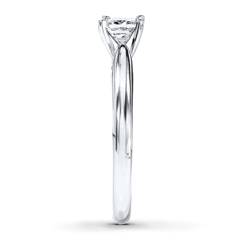Diamond Solitaire Ring 1/2 carat Princess-cut 14K White Gold