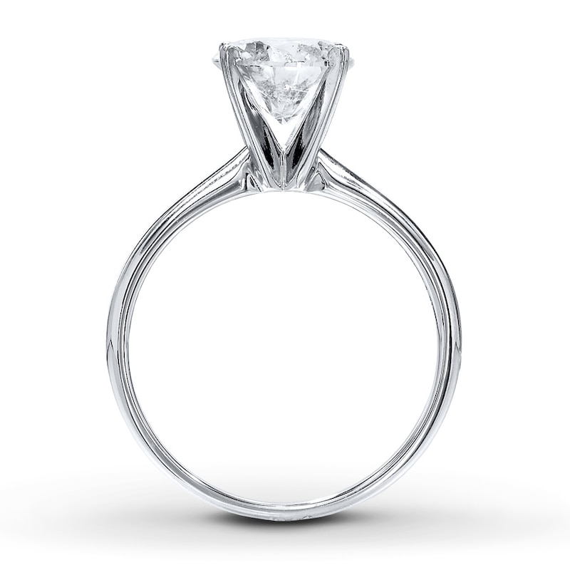 Diamond Solitaire Ring 2 Carats Round-cut 14K White Gold