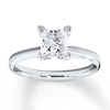 Diamond Solitaire Ring 1 1/4 Carats Princess-cut 14K White Gold