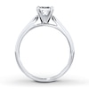 Solitaire Ring 3/4 Carat Princess-cut Diamond 14K White Gold