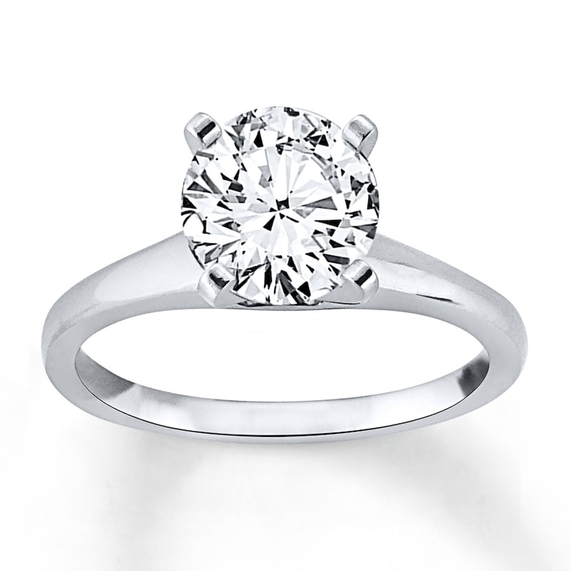 Diamond Solitaire Ring 1-1/5 Carat Round-cut 14K White Gold (K/SI2)
