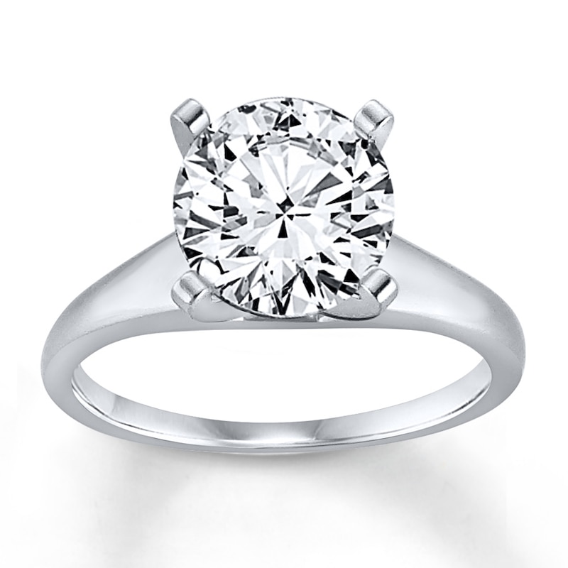 Solitaire Engagement Ring 2.00 CT Round Cut Diamond With 14K White