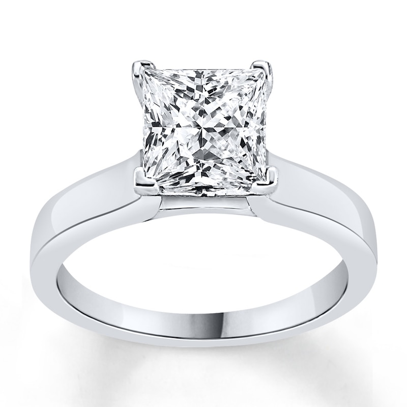 Diamond Solitaire Ring 1 1/4 carat Princess-cut 14K White Gold