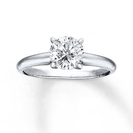 Solitaire Round-cut Diamond Engagement Ring 1-1/4 ct 14K White Gold