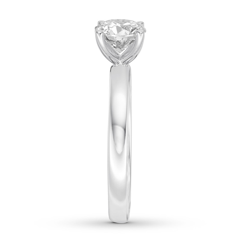 Main Image 3 of Certified Diamond Solitaire Ring 1 ct Round 14K White Gold (I/SI2)