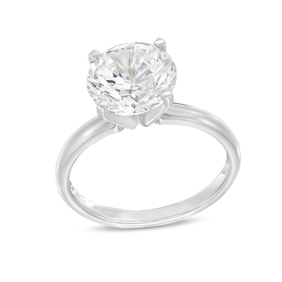 Certified Round Diamond Solitaire Engagement Ring 3 ct tw 14K White Gold (I/I2)
