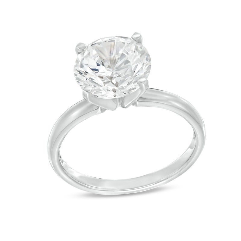 Main Image 1 of Certified Round Diamond Solitaire Engagement Ring 3 ct tw 14K White Gold (I/I2)