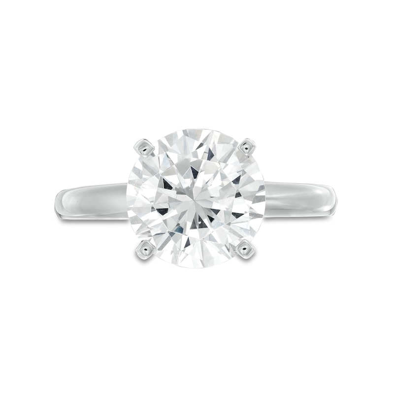 Main Image 4 of Certified Round Diamond Solitaire Engagement Ring 3 ct tw 14K White Gold (I/I2)