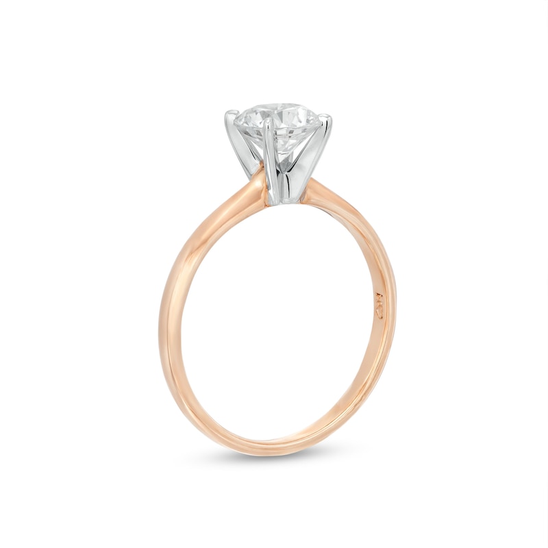 Main Image 3 of Solitaire Engagement Ring 1 Carat Diamond 14K Rose Gold (I/I2)