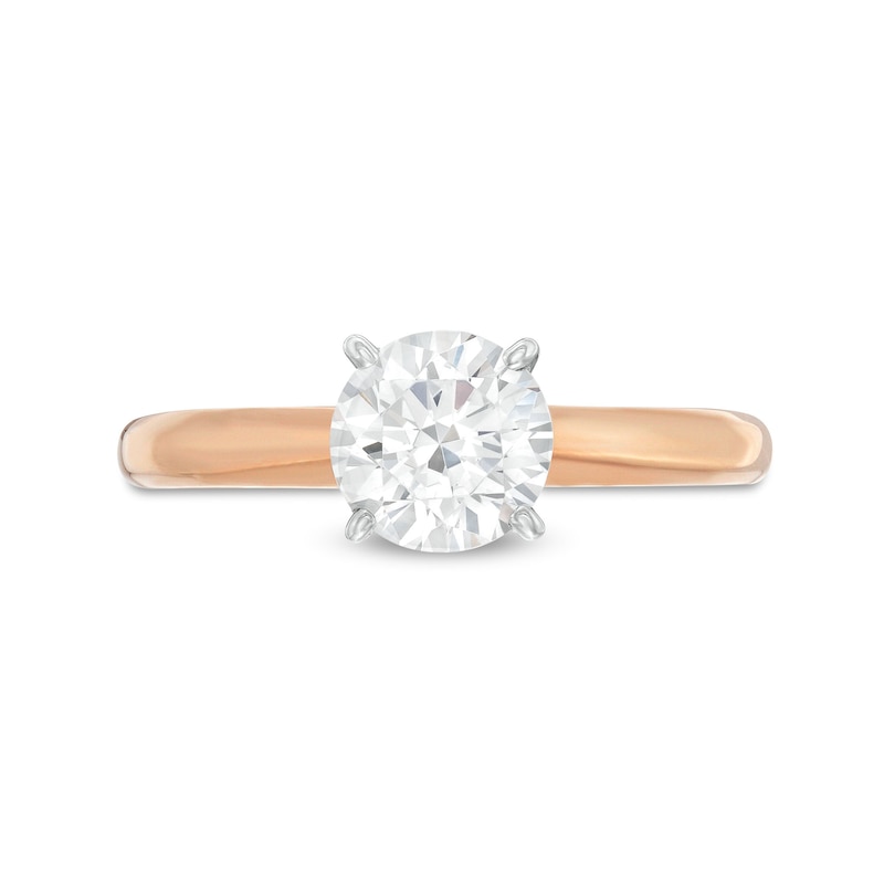 Main Image 4 of Solitaire Engagement Ring 1 Carat Diamond 14K Rose Gold (I/I2)