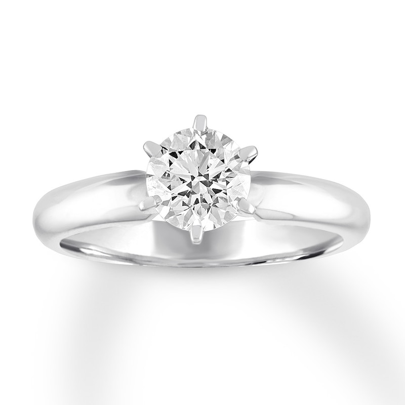 Certified Diamond Solitaire 1 Carat Round-cut 14K White Gold (I/VS2)