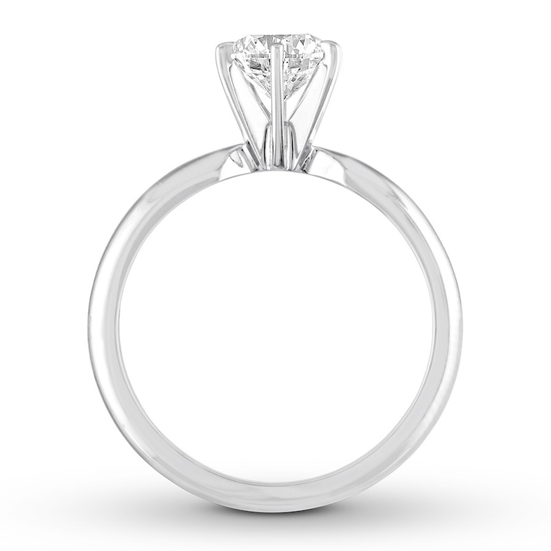 Certified Diamond Solitaire 1 Carat Round-cut 14K White Gold (I/VS2)