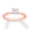 Diamond Solitaire Ring 1/4 Carat Round-cut 14K Rose Gold