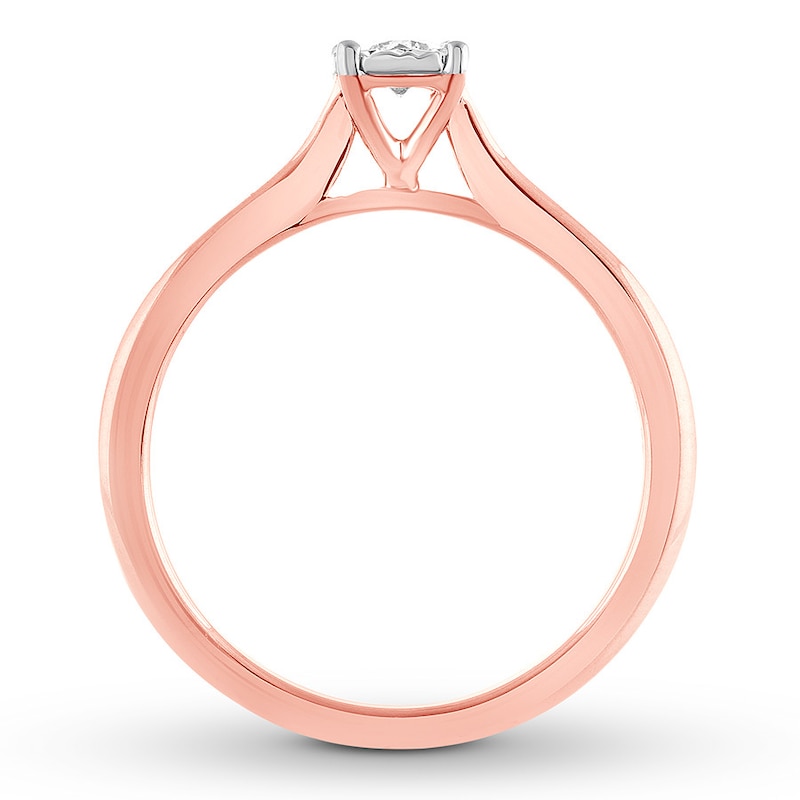 Diamond Solitaire Ring 1/6 Carat Round-cut 10K Rose Gold