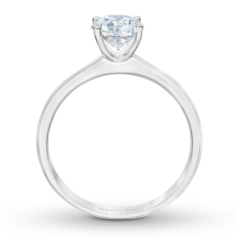 Main Image 2 of THE LEO First Light Diamond Solitaire Engagement Ring 1 Carat Round 14K White Gold