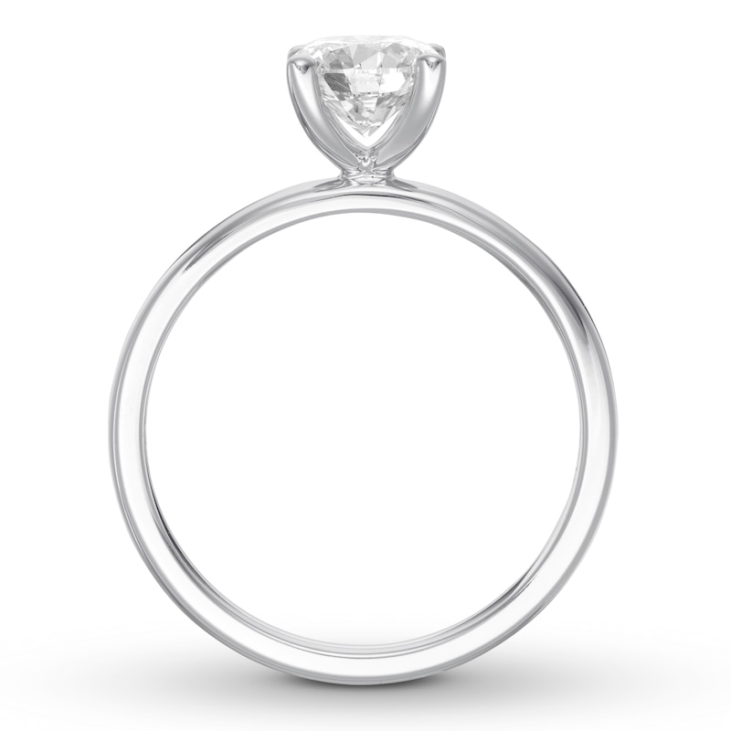 Certified Diamond Solitaire Ring 1 ct Round 14K White Gold (I/SI2)